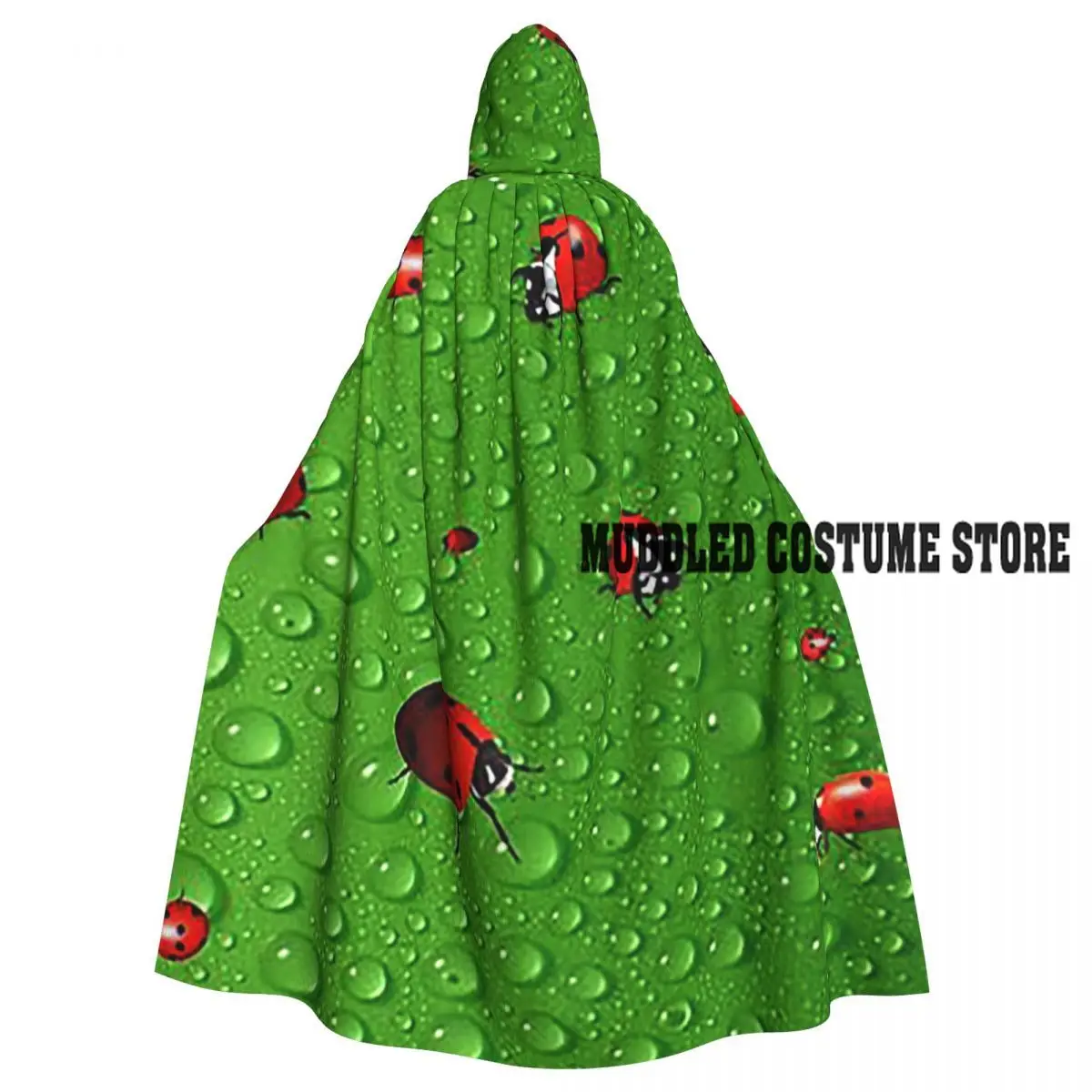 

LADYBUG Long Hooded Cloak Witch Medieval Costume Cosplay Cape HalloweenParty Adult Unisex