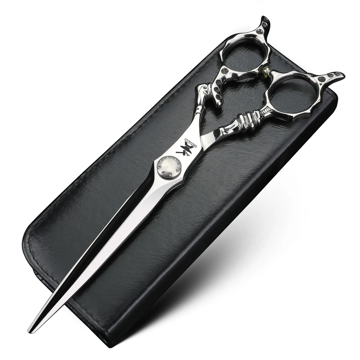 XUANFENG Silver Professional Hair Scissors 7-inch VG10 Steel Barber Cutting Scissors, Suitable for Barber Shops or Families…