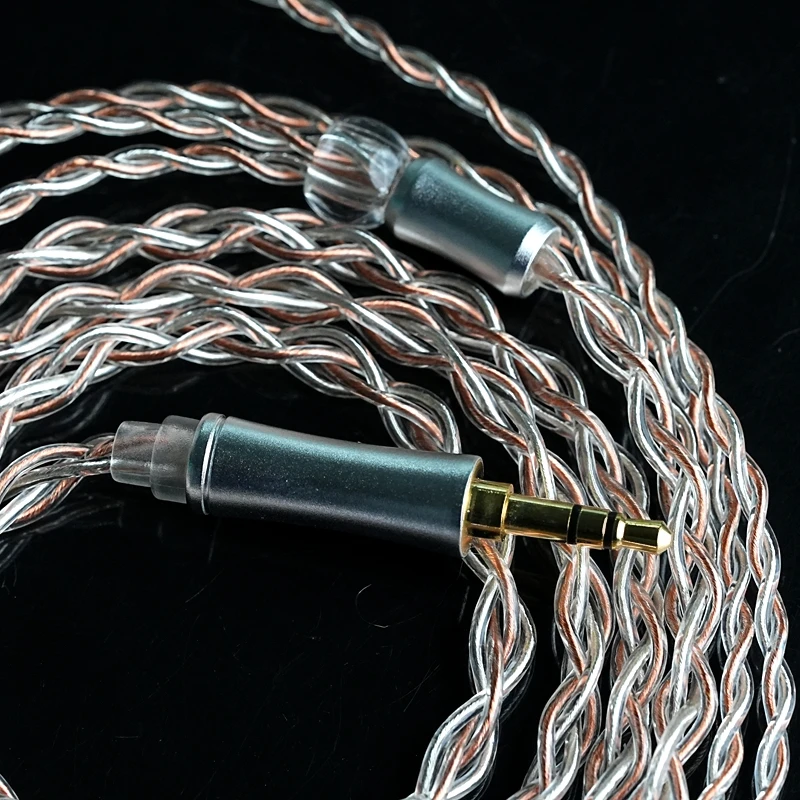 XINHS 4-core silver plated and single crystal copper mixed woven headphone upgrade cable