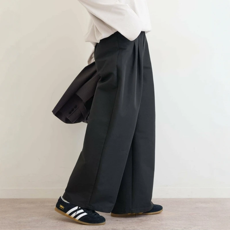 

Новые простые свободные повседневные брюки Torowee 25 с прямыми штанинами, универсальные, с высокой талией, из полиэфирного волокна, женские брюки прямого кроя