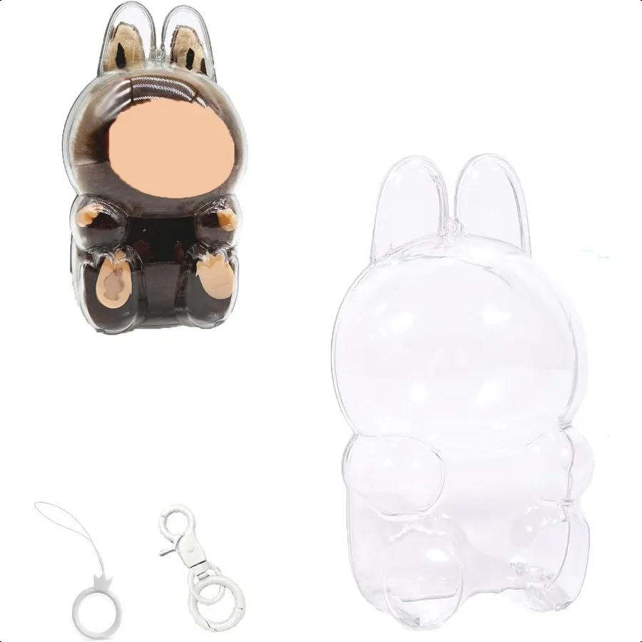 

Cases for Blind Box Doll Protective Case Cover Acrylic Clear Protector for Sitting Blind Box Doll with Keychain Doll Not Includ