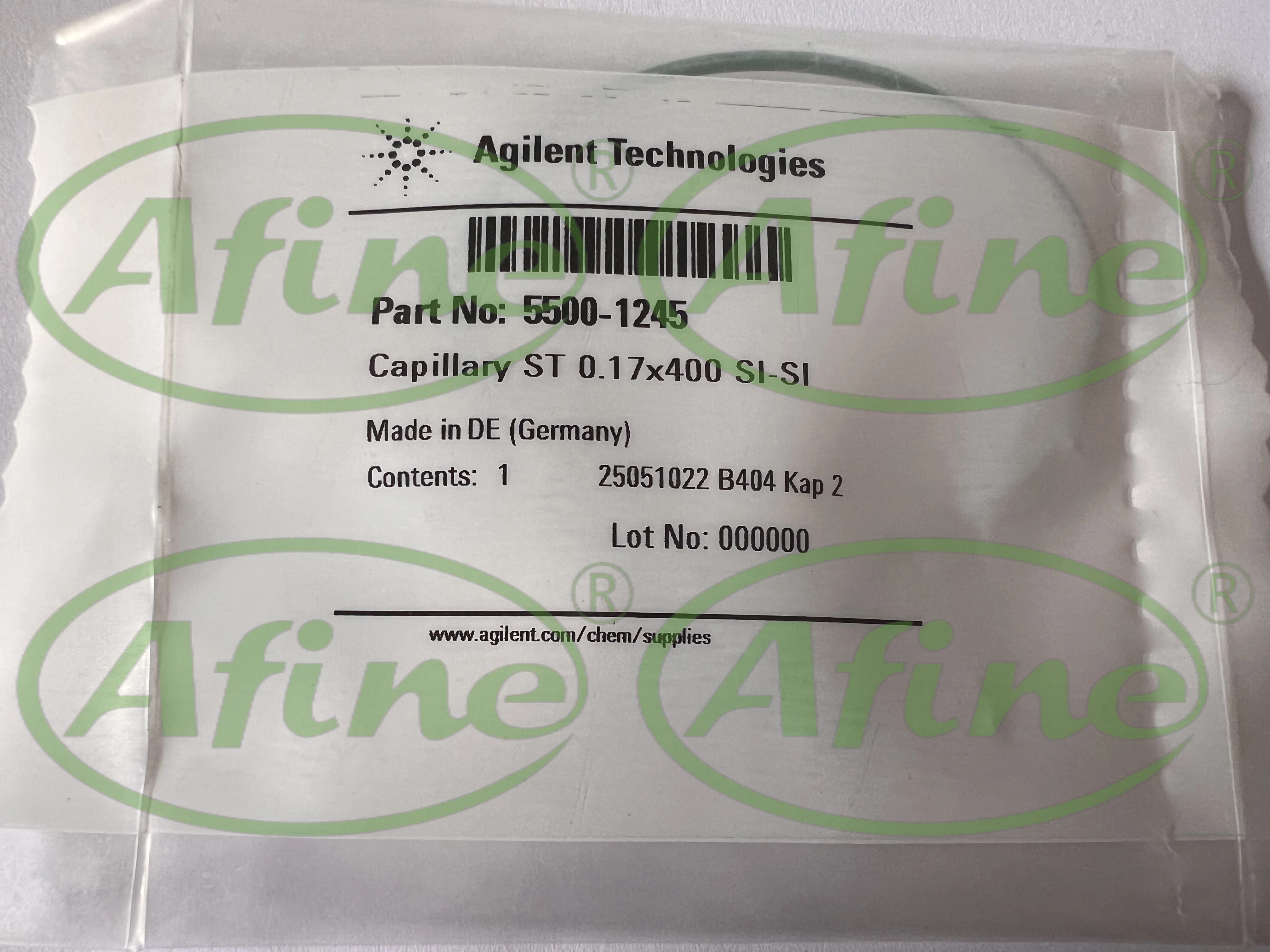 AFINE Agilent HPLC-Kapillare: 5500-1246 (0,17 x 500 mm SI/SI), 5500-1245 (0,17 x 400 mm SI/SI), 5500-1238 (0,12 x 105 mm SL/SL)