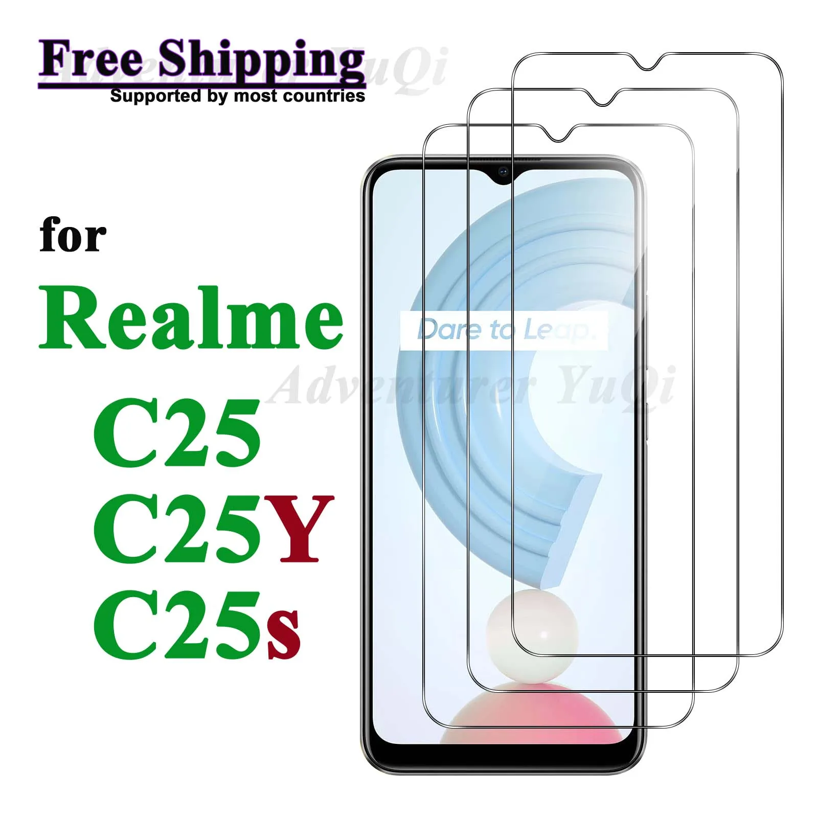 

Screen Protector For OPPO Realme C25 C25Y C25s, Tempered Glass HD Crystal 9H Anti Scratch Case Friendly High Aluminum