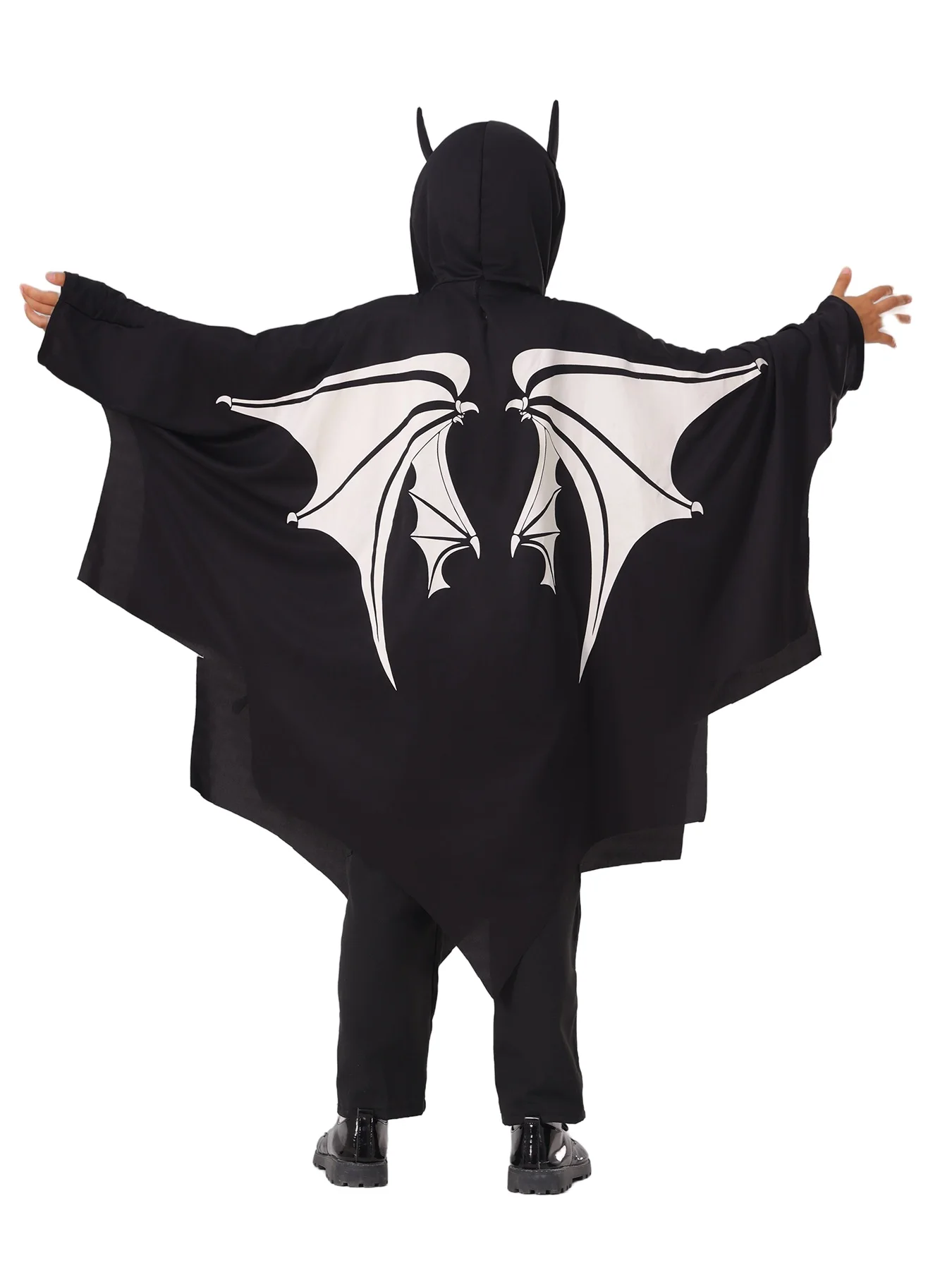 Glow In The Dark Kids Ghostly Bat Cape Halloween Costume