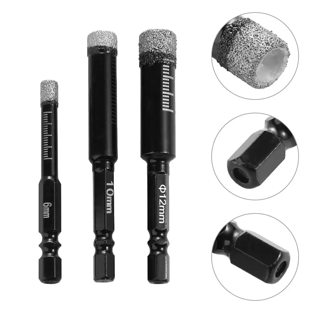 

6-16mm Hexagonal Shank Tile Drill Bit Dry Granite Hole Opener Marble Diamond Coated Diamond Drill Bit Glass