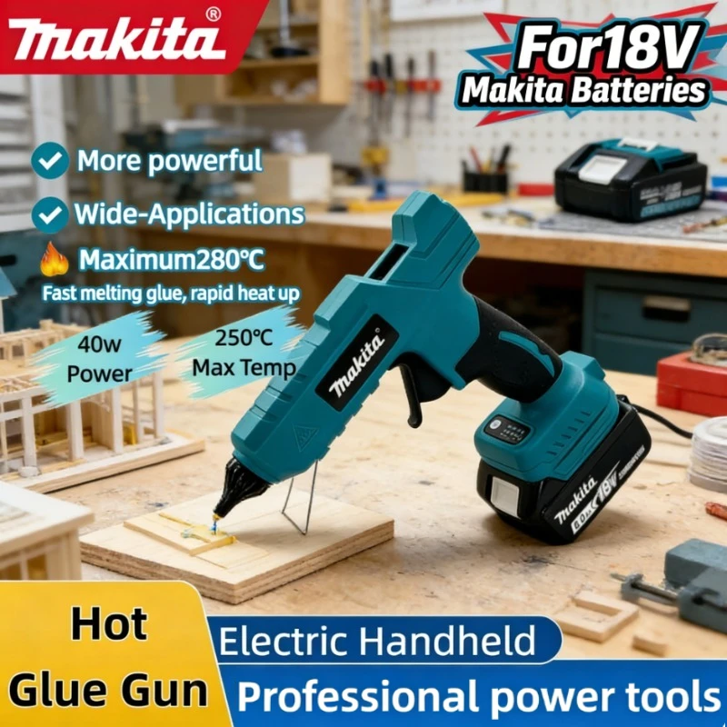 

Makita Electric Handheld Hot Glue Gun Cordless Repair DIY Hot Melt Welding Hot Air Gun Anti-scald Nozzle Tool for Makita Battery