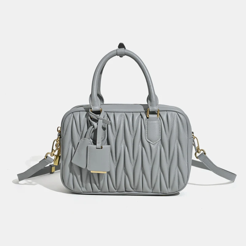 Luxe merkontwerp damestassen echt leer dameshandtassen mode gouden slot schoudertassen vrouw naaien vierkante crossbody tassen