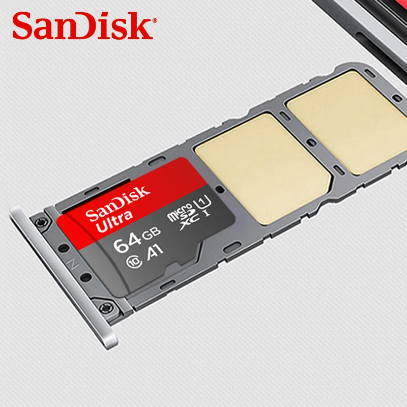 Tarjeta de memoria microSD SanDisk Ultra A1 C10 Flash TF para teléfono y tableta, 32 GB, 64 GB, 128 GB, 256 GB, tarjetas de almacenamiento Micro SD, máximo 100 MB/s
