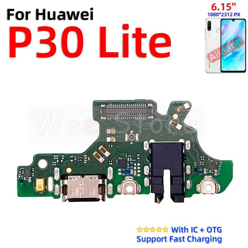 AiinAnt Charger Dock Connector Port Fast Charging Board Flex Cable For Huawei P20 P30 Lite Plus Pro 2017 2018 Phone Parts