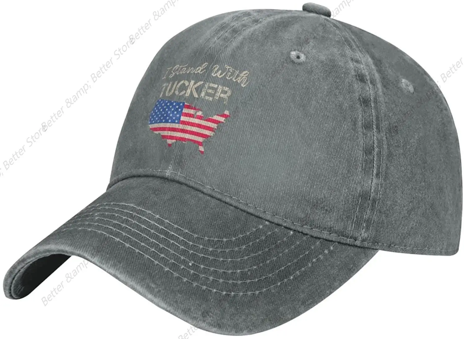 Hats for Men Tucker Carlson Baseball Cap Adjustable Hat  I Stand with Tucker Carlson Hats for Men Gray