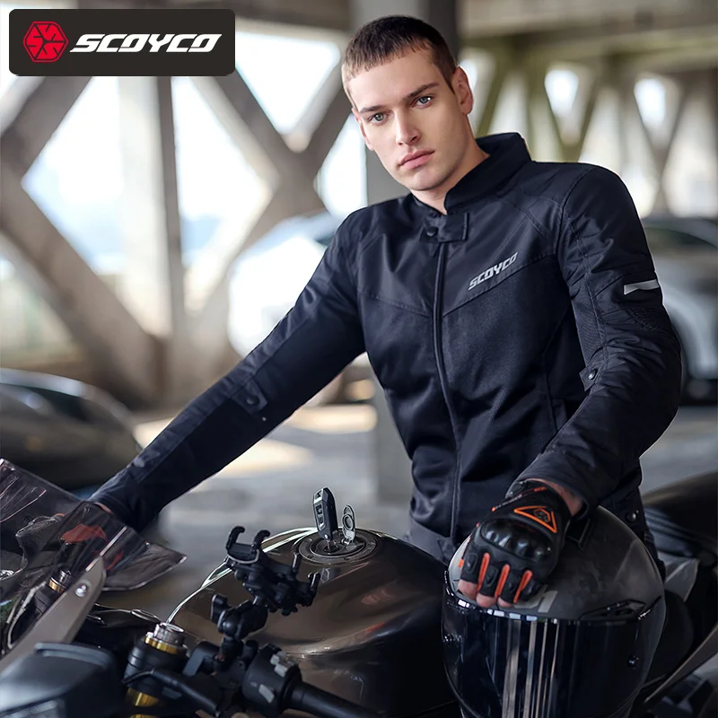 Scoyco Summer Mesh Motorcycle Jacket Men Women Breathable CE Protective Anti‑Fall Motorbike Motocross Riding Jacket JK118