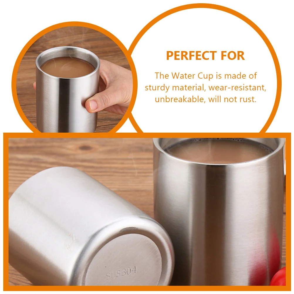 

Double Layer Household Water Cup 260ml Coffee Mug Tea Mug Camping Mugs Household Office Bartender Camping Cups Glass