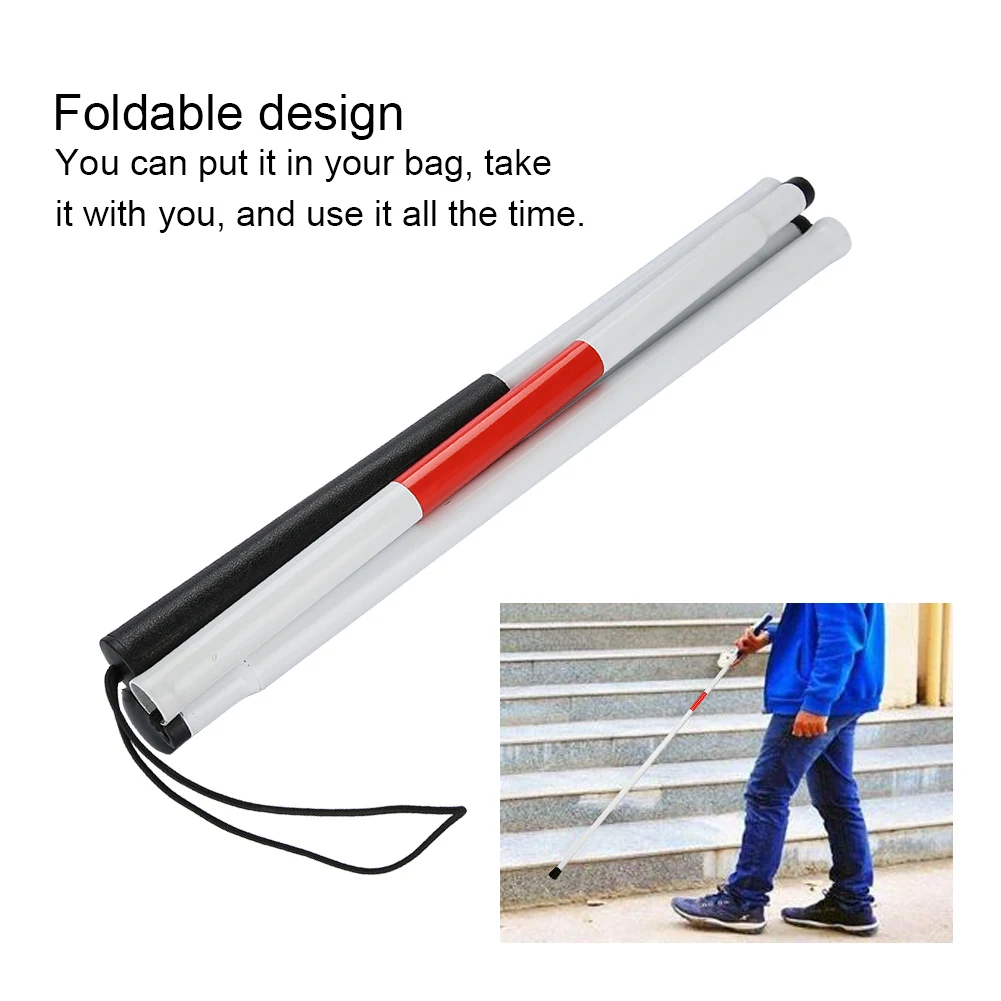 Foldable Walking Stick Folding Foldable Reflective Cane Crutch Portable Anti Shock  Walking Stick Blind People Folding Cane