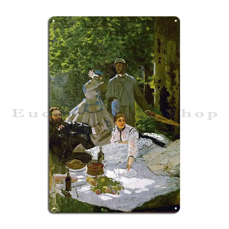 Claude Monet Le Dküler Sur L Herbe Lunch On The Grass Metal Plaque Plakat Kuchnia Stwórz Fototapeta Blaszany Znak Plakat