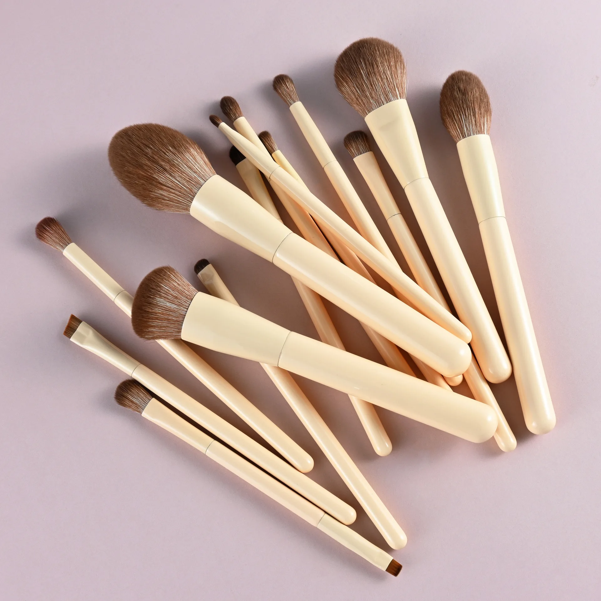 14 قطعة مجموعة فرش الماكياج شعار مخصص الاصطناعية فرشاة كريم أساس مسحوق كونتور عينيه اينر مزج أداة بالجملة 5 مجموعات