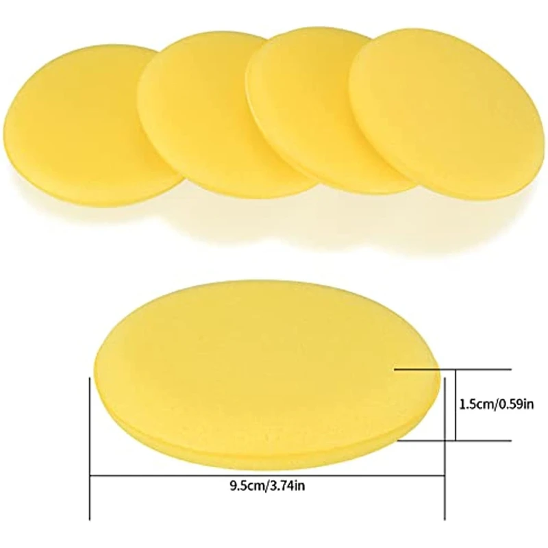 12-24Pcs Car Waxing Polish Wax Foam Sponge Applicator Pads 10CM Yellow Cleaning Sponge Clean Washer Washing Tool Car Cleaning