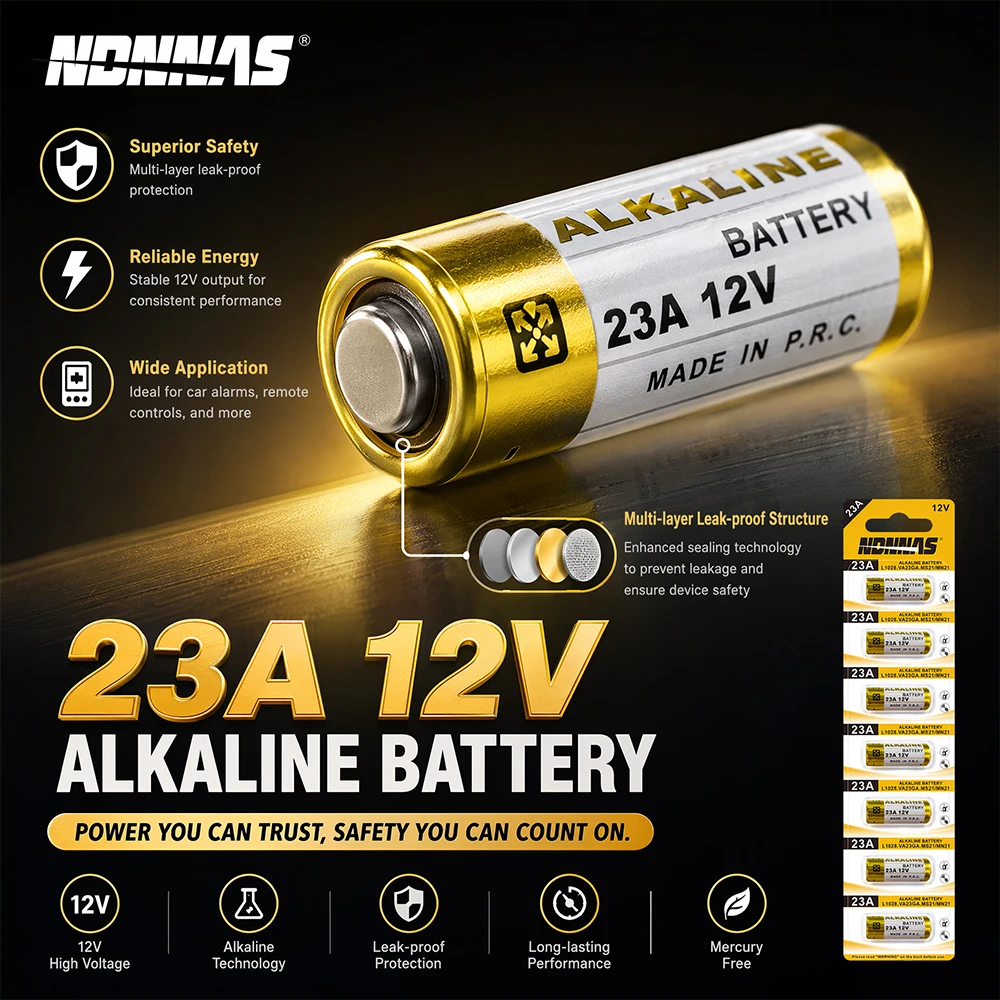 2-100PCS 23A 12V Alkaline Battery A23 E23A L1028 Mn21 V23Ga Long Lasting Power For Doorbell Garage Remote Control HouseholdTools