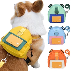 Pet Backpack Harness Leash Set Small Dog Vest Harness Puppy Kitten Collar Leash Snack Storage Small Backpack Pet Dog Accessoires