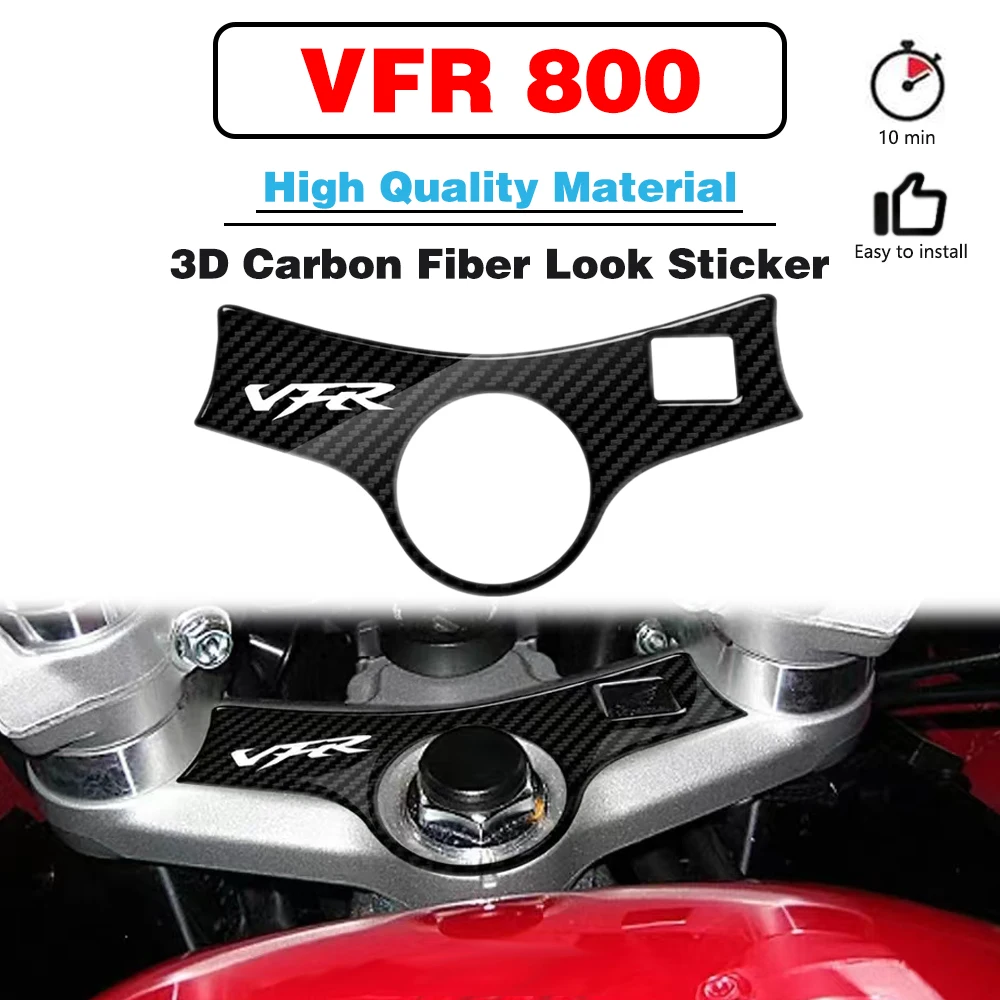 VFR 800 3D Carbon-look Upper Triple Yoke Defender For HONDA VFR 800 2002 2003 2004 2005 2006