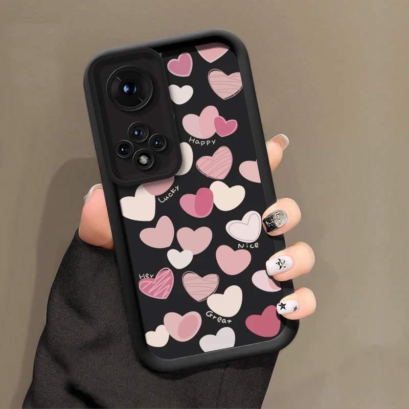 حافظة لهاتف هواوي نوفا 7i 10 9 SE 7 Pro 5i Y90 Y70 Plus حافظة لهاتف هواوي نوفا 7i 10 9 SE 7 Pro 5i Y90 Y70 Plus غطاء غير لامع مطبوع عليه قلب