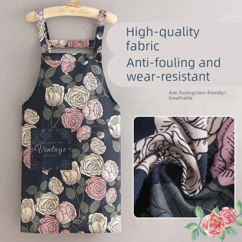 high-end-canvas-apron-kitchen-home-use-2025-new-style-cooking-cover-fashionable-anti-stain-wearable-korean-version-waist-apron