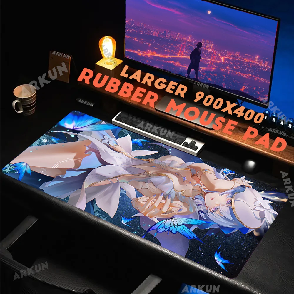 

Large Popular Video Wuthering Waves Gaming Cute Hot The Shorekeeper Kawaii Mouse Pad Gamer Big Computer Game Keyboard Table Pad