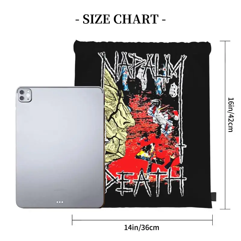 Napalm Death Harmony Corruption Death Metal Carcass Drawstring Bags Gym Bag Foldable Clothes Backpacks