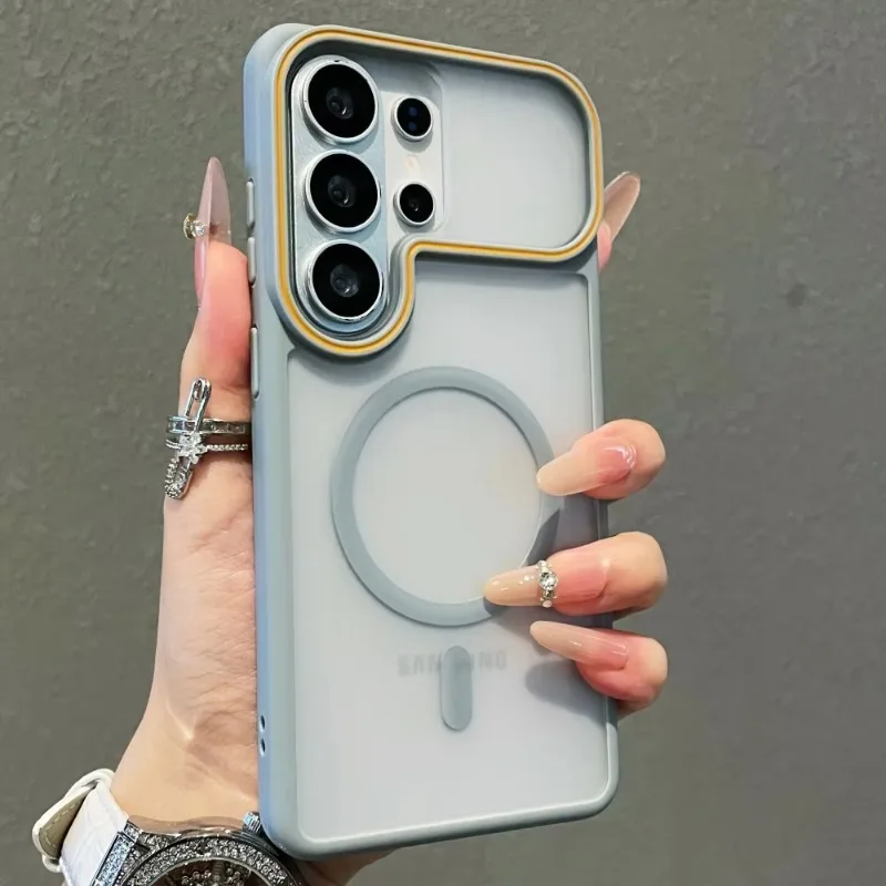 Luxury Translucent Matte Magnetic Wireless Charging Case For Samsung Galaxy S26 S25 S24 S23 Ultra Shockproof Protection Cover