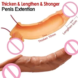 Realistic Penis Sleeve Extender Cover Header Case Real Reusable Delay Ejaculation Dick Enlargement Extension Men Male Sex Tool