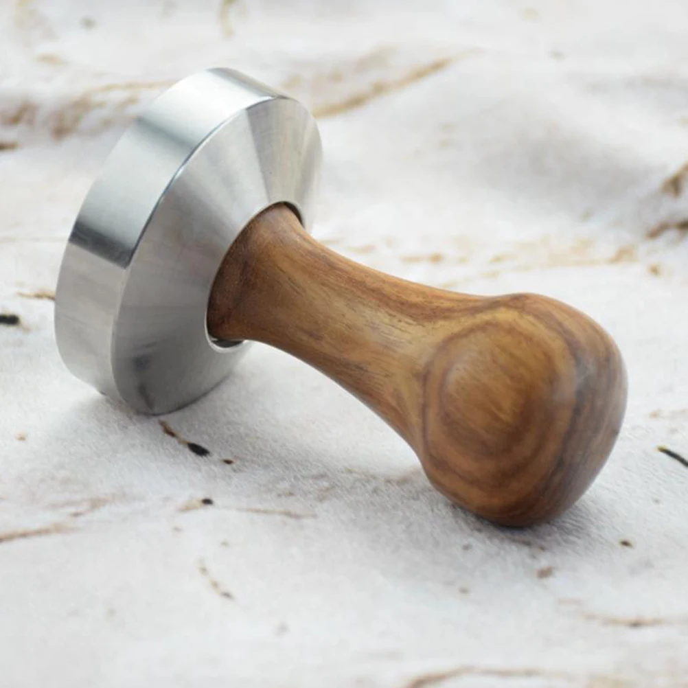 

57Mm Pearwood Coffee Tamper Ergonomic Wooden Pressing Hammer Food Grade Waterproof For Home Cafe Use Practical Tamper