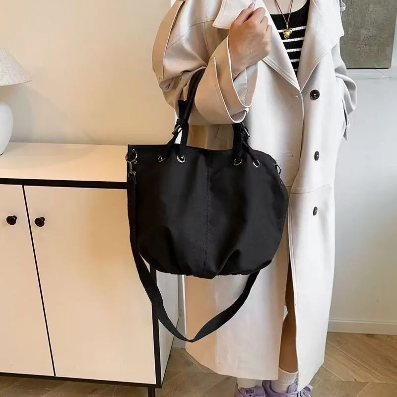 Damen-Canvas-Tragetasche mit großem Fassungsvermögen, lässige Umhängetasche für den täglichen Pendelverkehr und Reisen – Detail 15