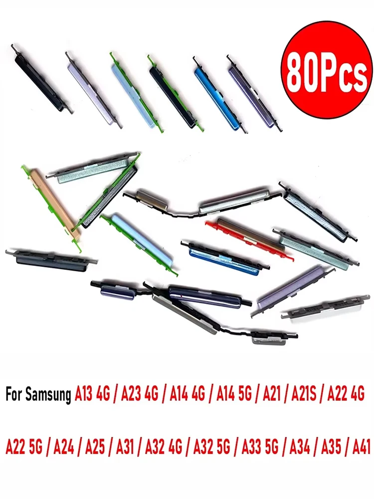 80 sztuk, przyciski zasilania + boczne przyciski regulacji głośności do Samsung A13 A23 4G A14 5G A21 A21S A22 5G A24 A25 A31 A32 4G A33 5G A34 A35 A41 — zdjęcie produktu 6