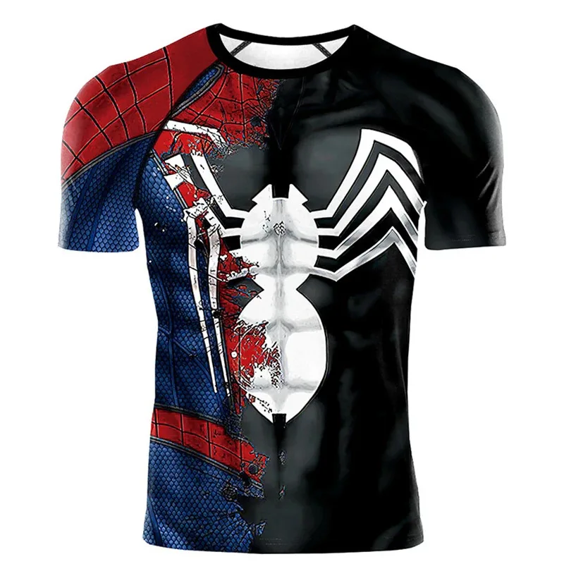 

Футболка Venom Spiderman, карнавальный костюм, модный спортивный костюм супергероя, вечерние мужские спортивные рубашки с изображением Человека-паука, летняя футболка