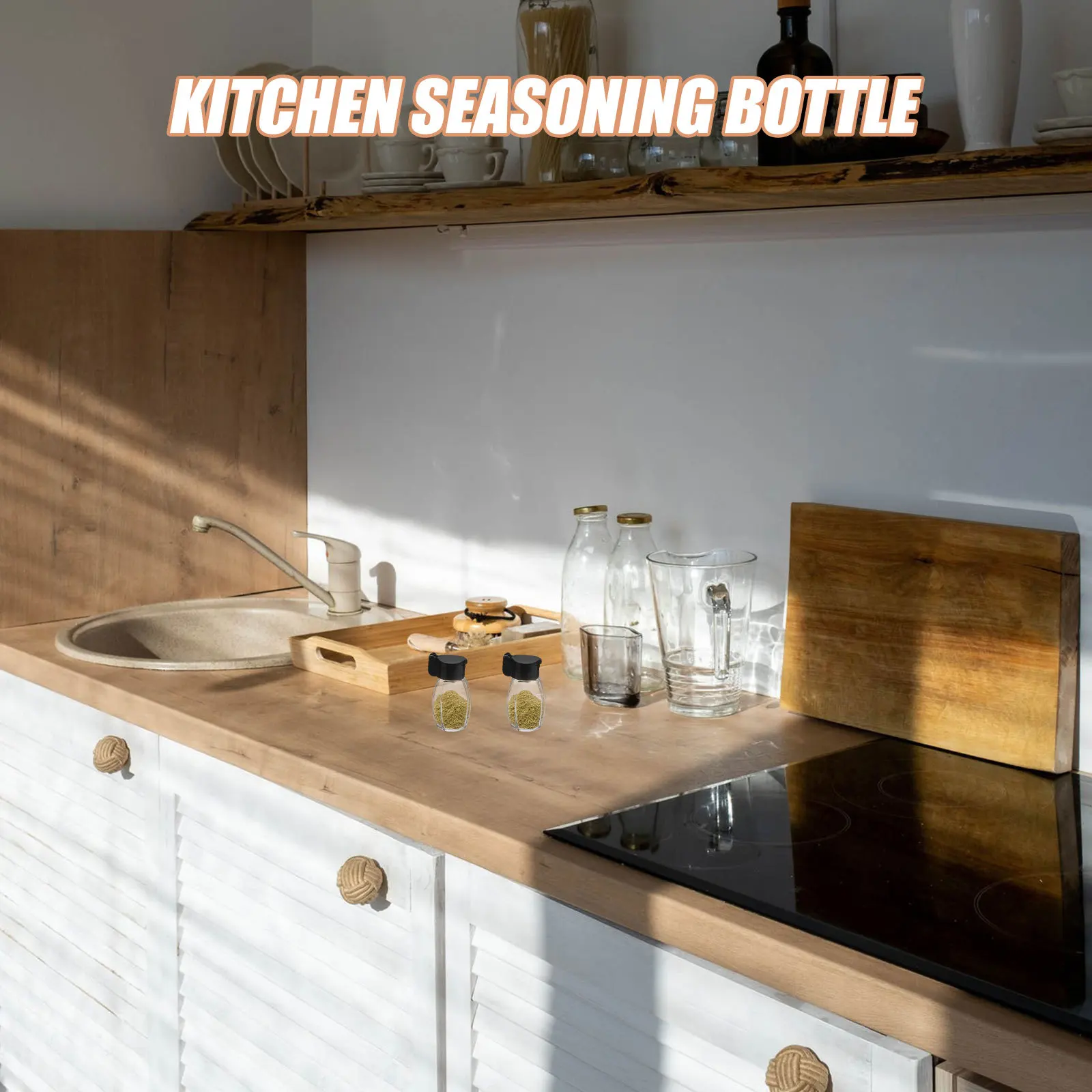 

5Pcs Clear Glass Spice Jars Airtight Lids Kitchen Storage Containers Multi Seasoning Bottles Glass Jars with Lids