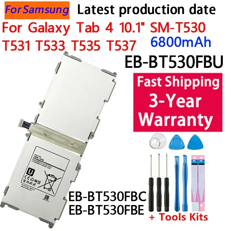 NEW 6800mAh EB-BT530FBC EB-BT530FBE Battery For Samsung Galaxy Tab 4 10.1 SM-T530 T533 T531 T535 T537 EB-BT530FBU Tablet +Tools