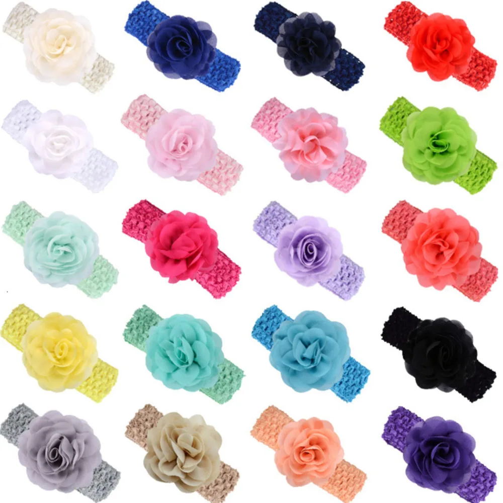 Soft Elastic Hair Bandage Band Headband Bow Turban Children Newborn Kids Headwear Baby Girl Accessories Flower Photo Props Rose