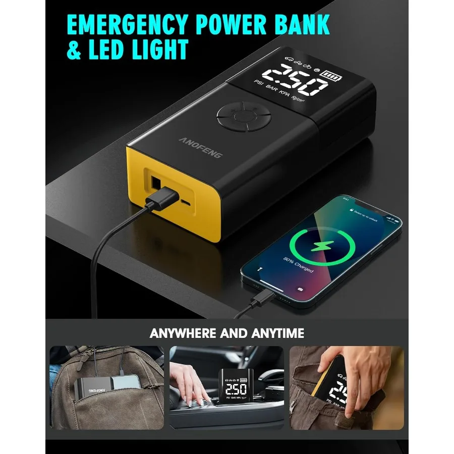 محمول سيارة الانتقال كاتب مع ضاغط الهواء 4000A 150PSI 12 فولت لبطارية السيارة في حالات الطوارئ تعزيز صندوق الانتقال المدمج مع البلوز #2