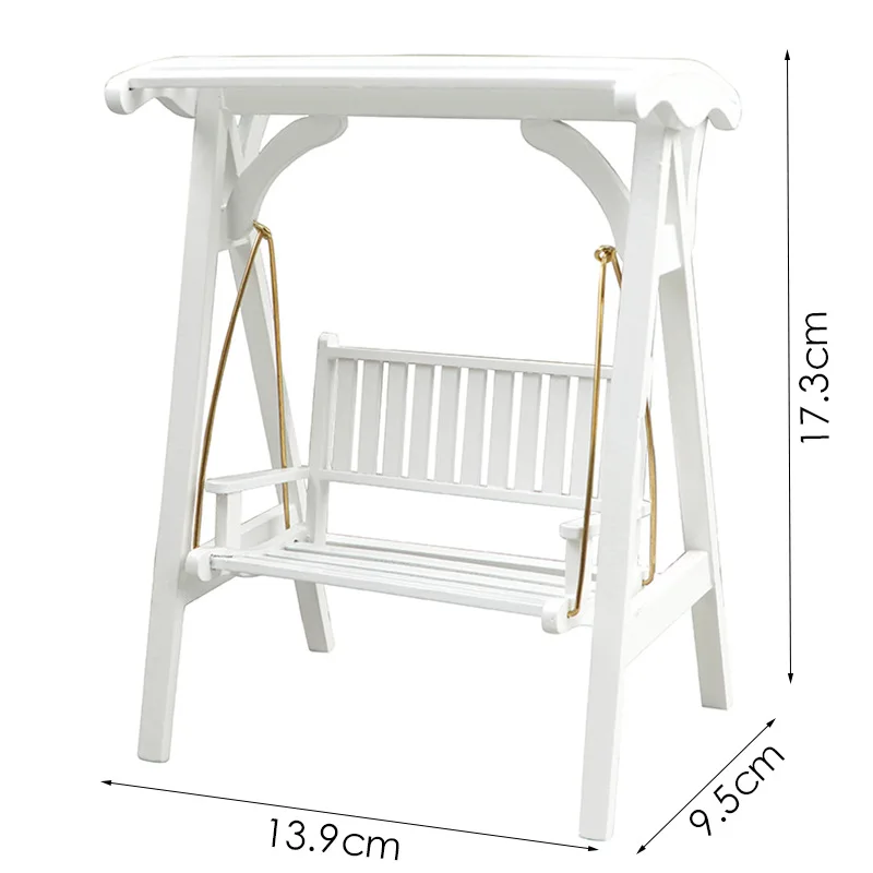 Meubles miniatures pour maison de poupée 1:12, Figurines de scène, modèle simulé, balançoire en bois, accessoires d'ornement, jouets