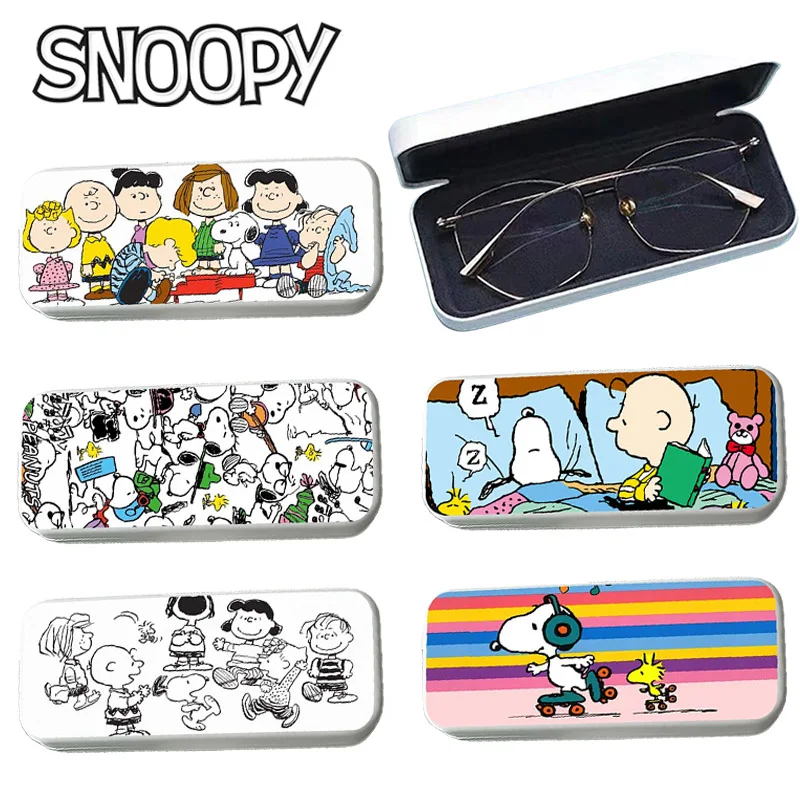 

Модная жесткая коробка для очков Snoopy для мужчин и женщин, новая коробка для очков для близорукости, Чехол для очков для чтения, защитная коробка для очков
