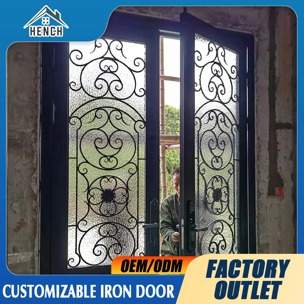 Wrought Iron Doors Stylish and Secure Double Iron Front Doors With Magnetic Mesh