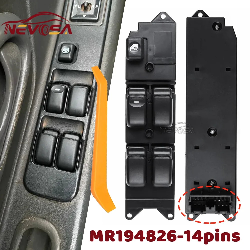 LHD para Mitsubishi L200 1996- Pajero 3 2003 Lancer 2008 interruptor de Control de ventanilla eléctrica botón elevador MR587942 MR194826 MR732119