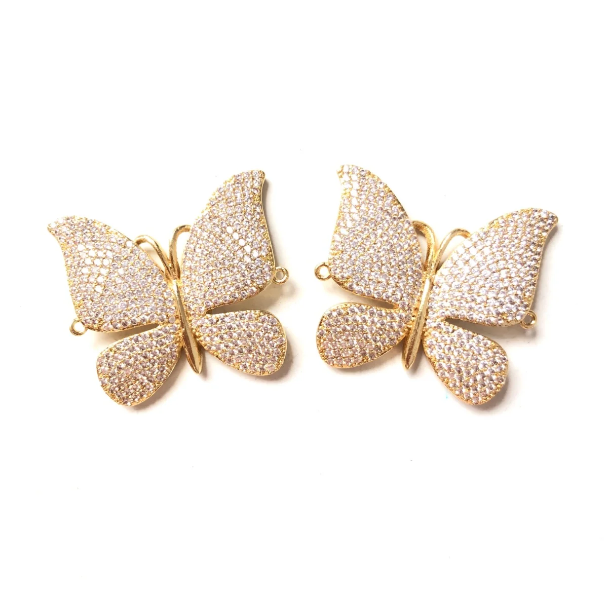 5pcs Big Size Zirconia Pave Butterfly Connectors Bling Pendant Charms for Women Bracelet Necklace Making Jewelry Accessories