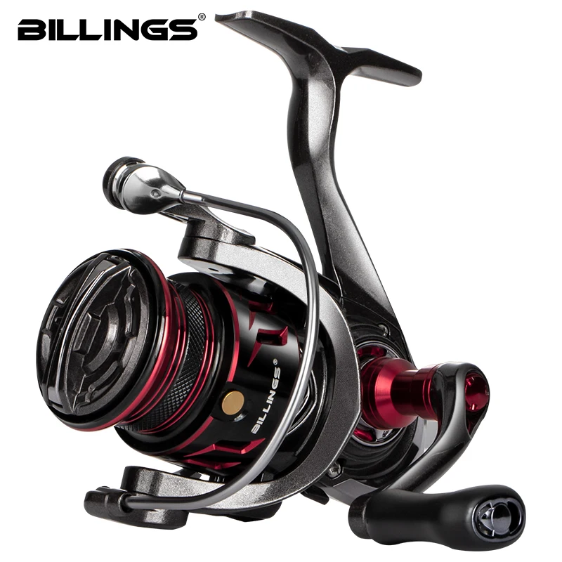 BILLINGS Spinnrolle Max Drag 6 kg für Süßwasser-Salzwasser-Angelrolle 5,1:1 Übersetzungsverhältnis Angelrolle mit glattem Lager