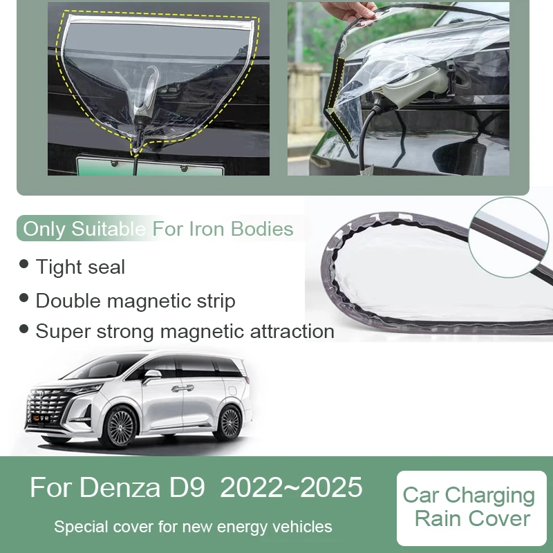 

Car Rain Shield For Denza D9 DM-i EV 2022 2023 2024 2025 Special Charging Plug New Energy Waterproof Rain Cover Auto Accessories