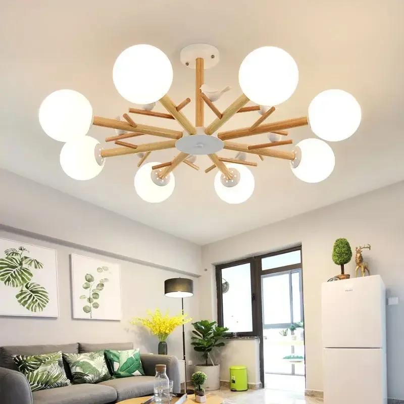 

Nordic Chandeliers For Living room Bedroom Kitchen Glass Led Chandelier Lighting Bird deco Lamp Modern lustres de plafond