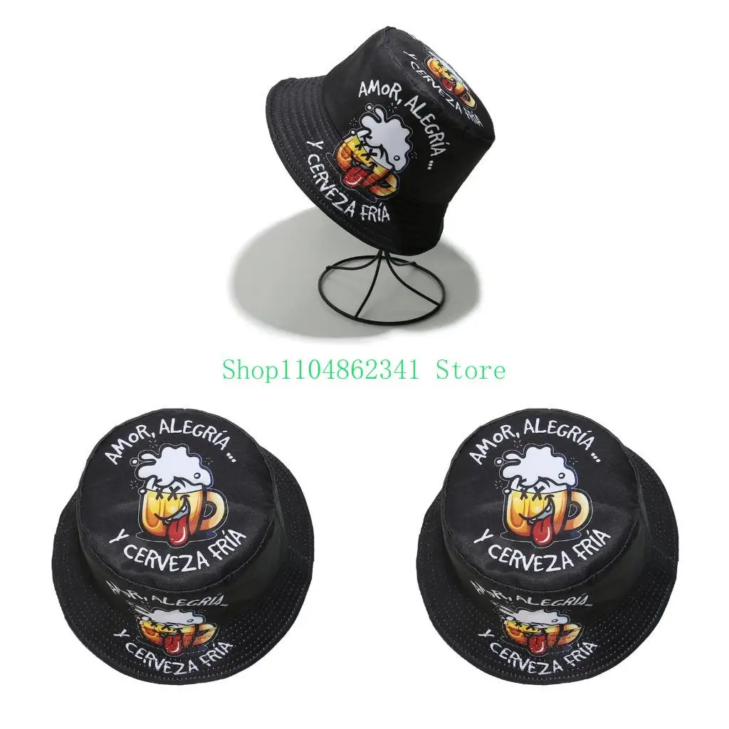 

5asd Beer Print Fisherman Hat German Bucket Hat for Exercise Soccer Running Sports