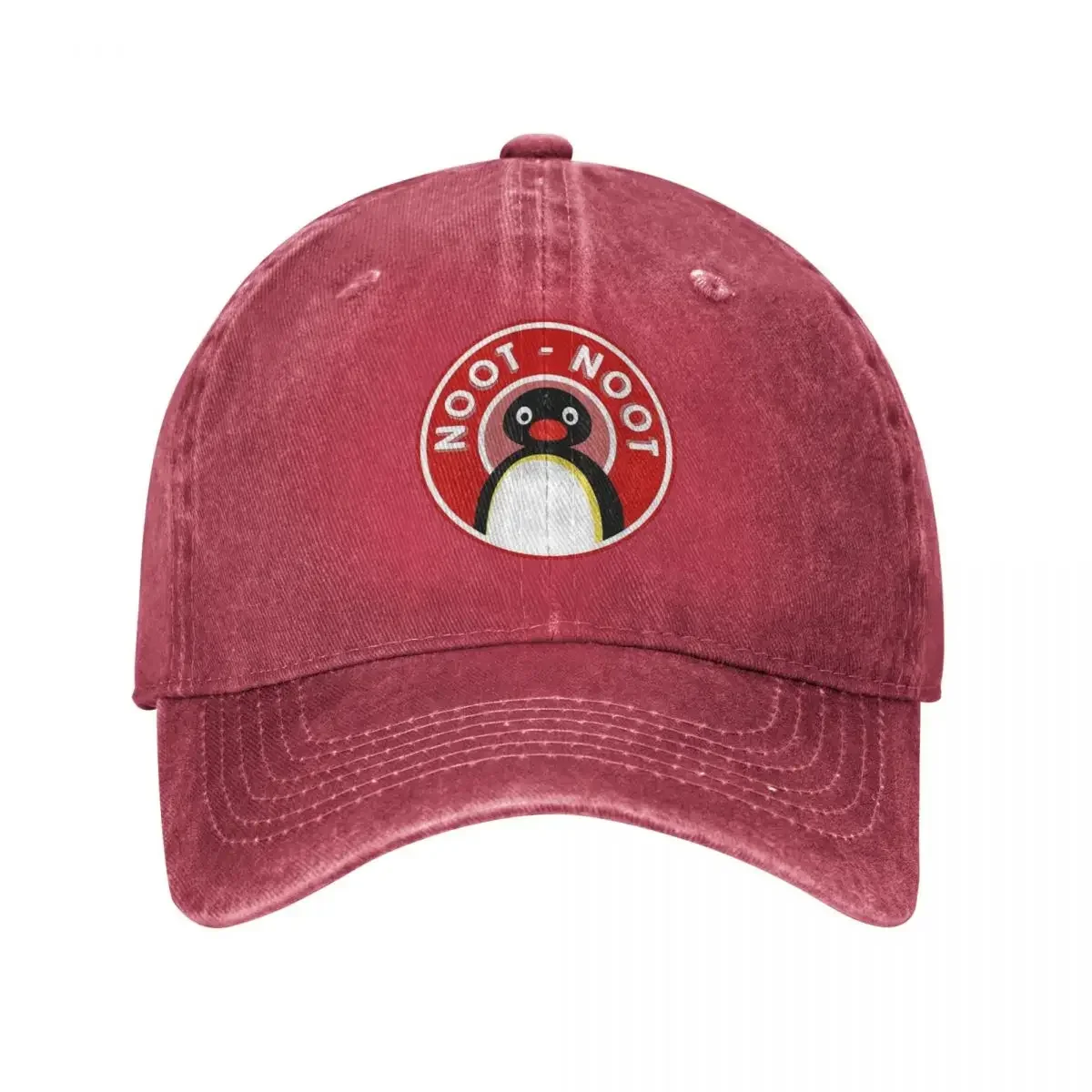 

Pingu Noot Noot Logo Baseball Caps Angery Pingu Distressed Washed Caps Hat Vintage Outdoor Running Golf Adjustable Sun Cap