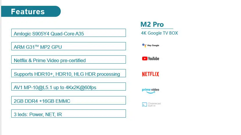 2025 وصول جديد MECOOL Android TV Box M2 PRO Amlogic S905Y4 NETFLIX 4K HDR Google TV Dolby Audio ip TV box الإصدار العالمي