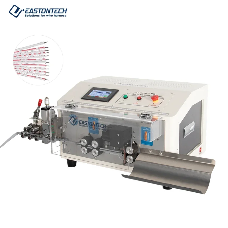 Penumatic Flat Ribbon Cable Cutting & Stripping Machine EW-3045 2-12P Flat Wire Cutting, Double-end Stripping Splitting