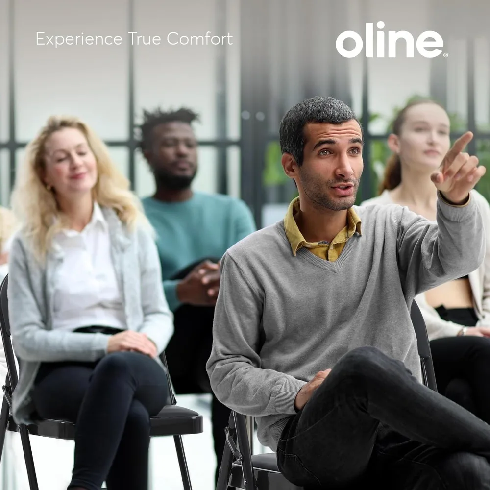 Stackable Padded Vinyl Folding Chairs with Metal Frame for Indoor and Outdoor Use - Durable, Comfortable Guest Seating Options